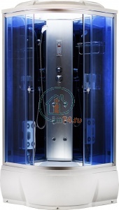 Душевая кабина Aquapulse 3303А blue mirror 100х100х220 с гидромассажем. Высокий поддон
