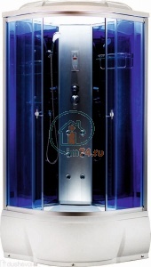 Душевая кабина Aquapulse 3303B blue mirror 100х100х220 с гидромассажем. Высокий поддон