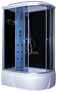 Душевая кабина Aquapulse 3306B blue mirror L, 120*80*220 с гидромассажем. Левая. Высокий поддон